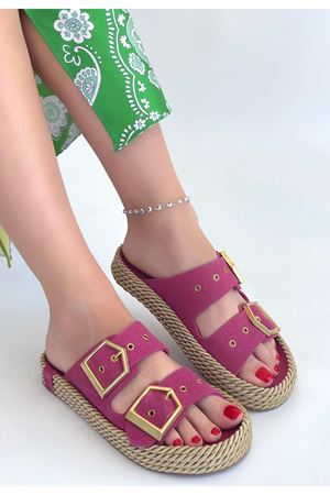 Loera Pemba Nubuk Çift Tokalı Terlik