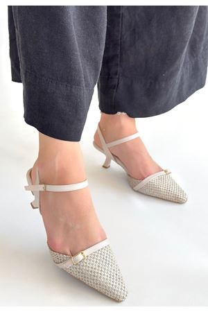 Lanna Bej Cilt Topuklu Ayakkabı