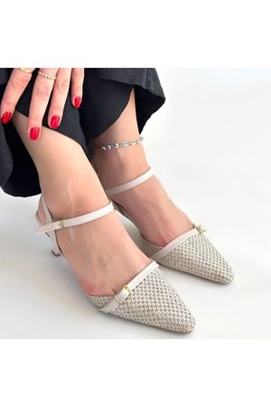 Lanna Bej Cilt Topuklu Ayakkabı