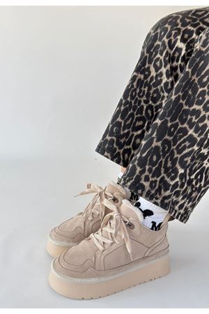 Muden Bej Süet Bağcıklı Bot