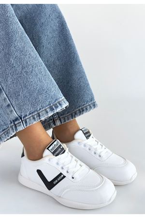 Jowen Beyaz Cilt Siyah Detaylı Bağcıklı Spor Ayakkabı