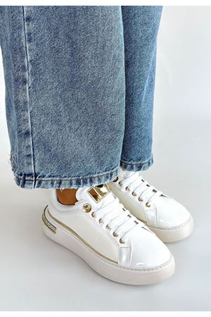 Hley Beyaz Rugan Paraşüt Detaylı Bağcıklı Spor Ayakkabı