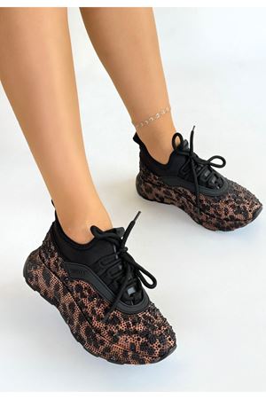 Rimay Kahverengi Cilt Boncuk İşlemeli Spor Ayakkabı