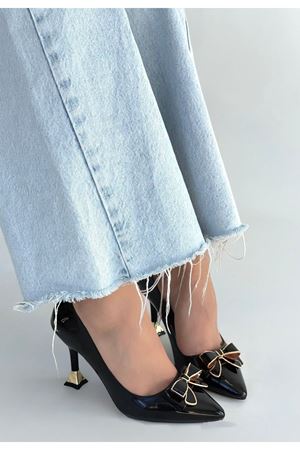 Coby Siyah Rugan Topuklu Ayakkabı