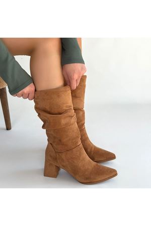 Titen Taba Süet Körüklü Çizme