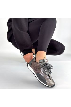 Ranu Platin Cilt Paraşüt Detaylı Bağcıklı Spor Ayakkabı