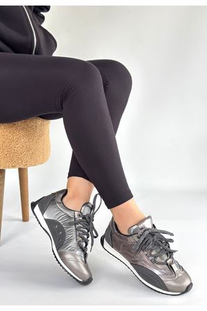 Ranu Platin Cilt Paraşüt Detaylı Bağcıklı Spor Ayakkabı