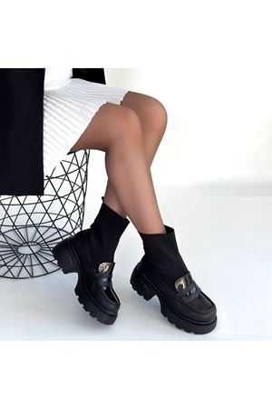 Wanye Siyah Cilt Cilt Streçli Bot