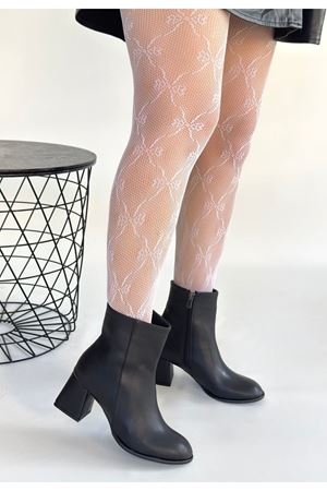 Tendy Siyah Cilt Topuklu Bot