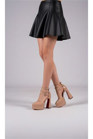 Auriss Nude Rugan Kadın Çift Platform Özel Tasarım Ayakkabı