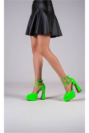 Auriss Yeşil Rugan  Kadın Çift Platform Özel Tasarım Ayakkabı