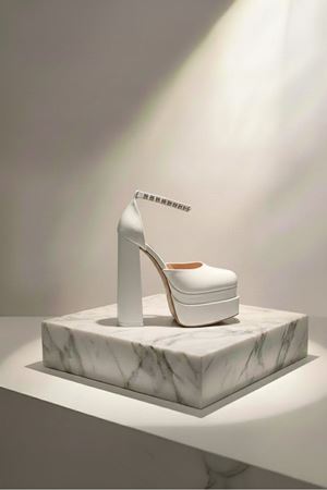 Figorooo Beyaz Rugan Kadın Çift Platform Özel Tasarım Nikah Ve Gelinlik Yüksek Topuklu Kadın Ayakkabısı