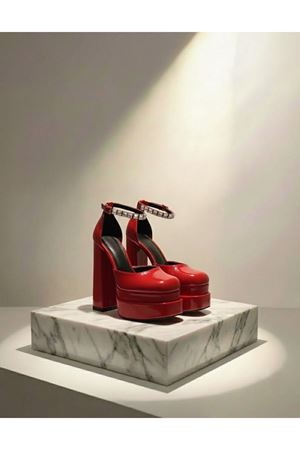 Figorooo Kırmızı Rugan Kadın Çift Platform Özel Tasarım Nikah Ve Gelinlik Yüksek Topuklu Kadın Ayakkabısı