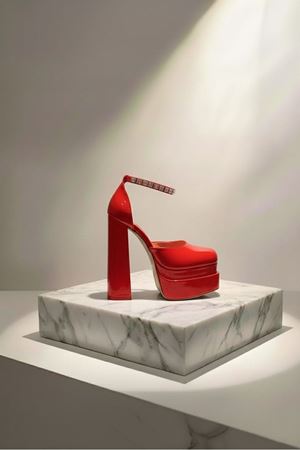 Figorooo Kırmızı Rugan Kadın Çift Platform Özel Tasarım Nikah Ve Gelinlik Yüksek Topuklu Kadın Ayakkabısı