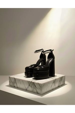 Figorooo Siyah Rugan Kadın Çift Platform Özel Tasarım Nikah Ve Gelinlik Yüksek Topuklu Kadın Ayakkabısı