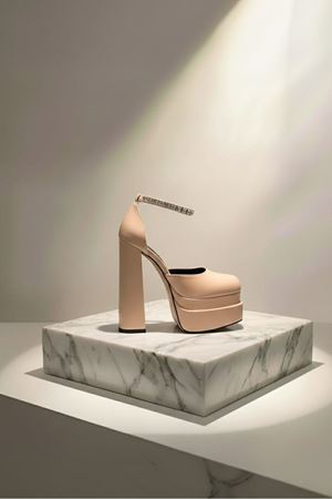 Figorooo Nude Rugan Kadın Çift Platform Özel Tasarım Nikah Ve Gelinlik Yüksek Topuklu Kadın Ayakkabısı