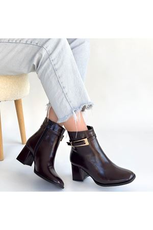 Rivav Acı Kahve Rugan Topuklu Bot