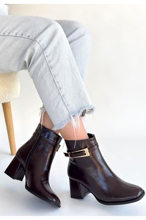 Rivav Acı Kahve Rugan Topuklu Bot