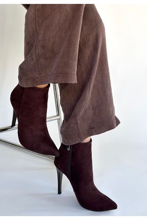 Blan Acı Kahve Süet Topuklu Bot