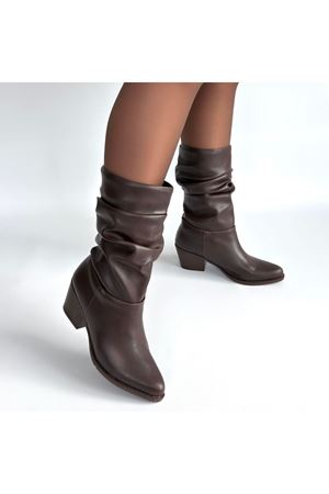 Yior Acı Kahve Cilt Topuklu Bot