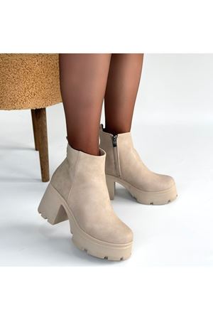 Belay Bej Nubuk Topuklu Bot