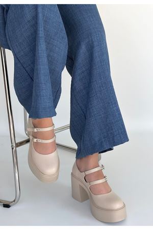 Jarlo Bej Cilt Dolgu Topuk Ayakkabı
