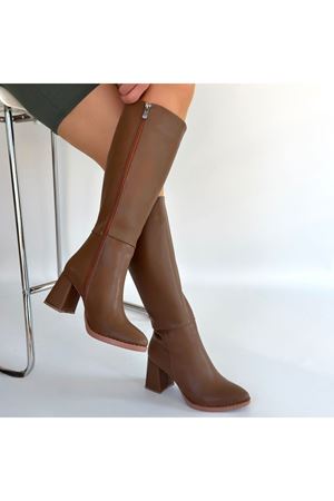 Morena Vizon Cilt BejTopuklu Çizme