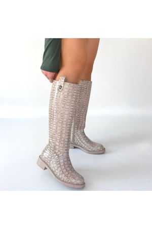 Metta Bej Cilt Desenli Çizme