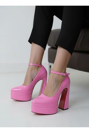 Rigelssss Pembe Çift Platform Özel Tasarım Kadın Ayakkabı