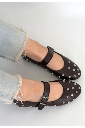 Ritta Kahverengi Cilt Kemerli Babet Ayakkabı