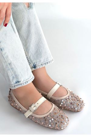 Moden Bej Süet Babet Ayakkabı