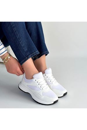 Slar Beyaz Cilt Spor Ayakkabı