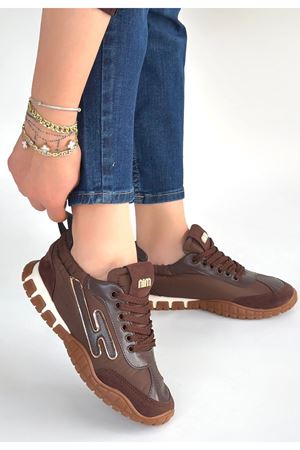 Huer Kahverengi Nubuk Bağcıklı Spor Ayakkabı