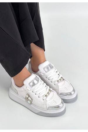 Ceans Beyaz Cilt Bağcıklı Spor Ayakkabı
