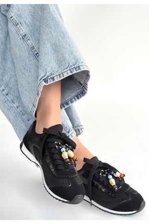 Riaf Siyah Cilt Bağcıklı Spor Ayakkabı