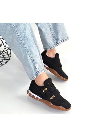 Tunga Siyah Süet Cırt Cırtlı Spor Ayakkabı
