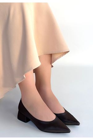 Ferla Acı Kahve Cilt Topuklu Ayakkabı