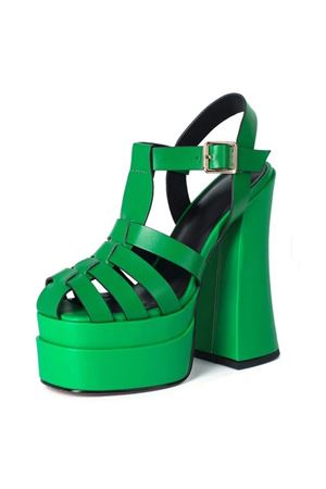 Camila Yeşil Cilt Çift Platform Tasarım Kadın Ayakkabı