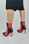 Reid Siyah-Kırmızı Cilt Topuklu Bot