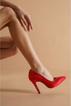 Tokyo Kırmızı Saten Kadın Topuklu Ayakkabı Stiletto