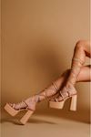 Harper  Nude Cilt Biyeli Tasarım Platform Kadın Ayakkabı