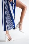 Focus Beyaz Cilt Kısa Topuklu Kadın Ayakkabı