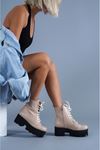 Nude Cilt Bağcıklı Platform  Kadın Ayakkabı Allure