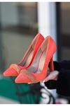 Gida Turuncu Süet Stiletto Ayakkabı