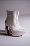 Beyaz Cilt  Çift  Platform Özel Tasarım Kadın Bot Ayakkabı Mojo