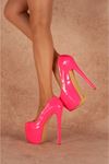 Josie Neon Pembe  Yüksek Kadın Topuklu Ayakkabı 19 Cm