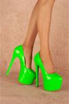 Josie Neon Yeşil Yüksek Kadın Topuklu Ayakkabı 19 Cm