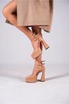 Nude Rugan Çift  Platform Özel Tasarım Kadın Ayakkabı Auris