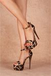 Deep Leopar Yüksek Topuklu Kadın Ayakkabı