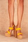 Sofia Mantar /Sarı Yüksek Topuklu Kadın Ayakkabı